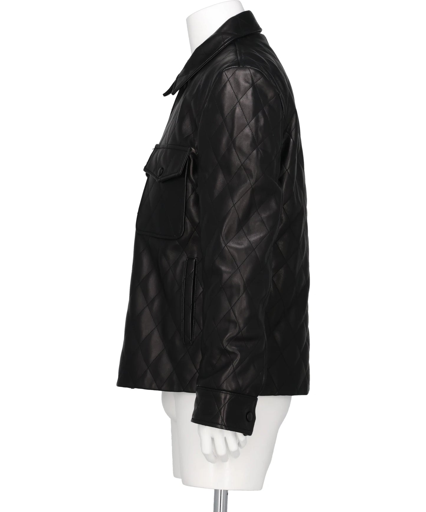QUILTED LEATHER OVERSHIRT