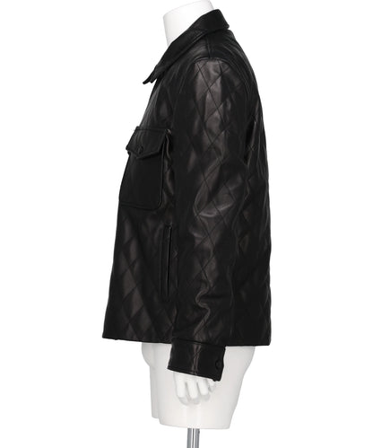 QUILTED LEATHER OVERSHIRT