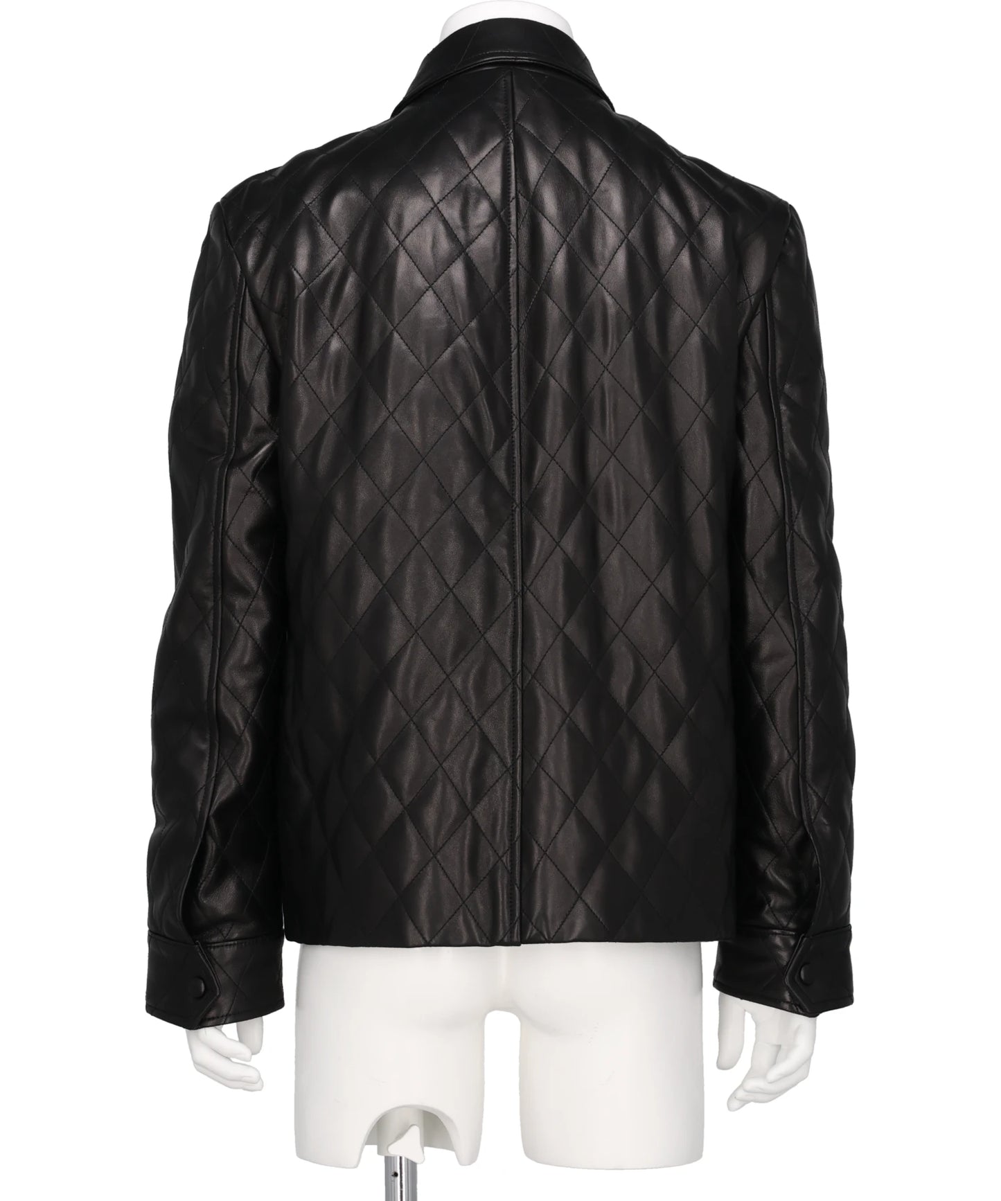 QUILTED LEATHER OVERSHIRT