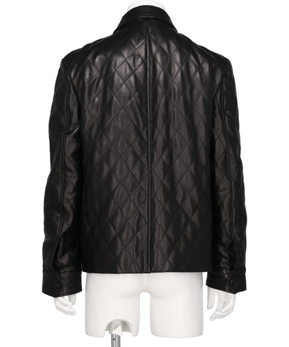 QUILTED LEATHER OVERSHIRT