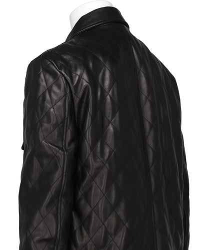 QUILTED LEATHER OVERSHIRT