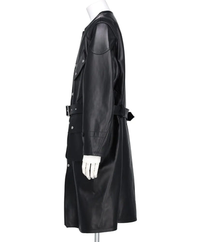 "JEROME" LONG MOTO LEATHER COAT