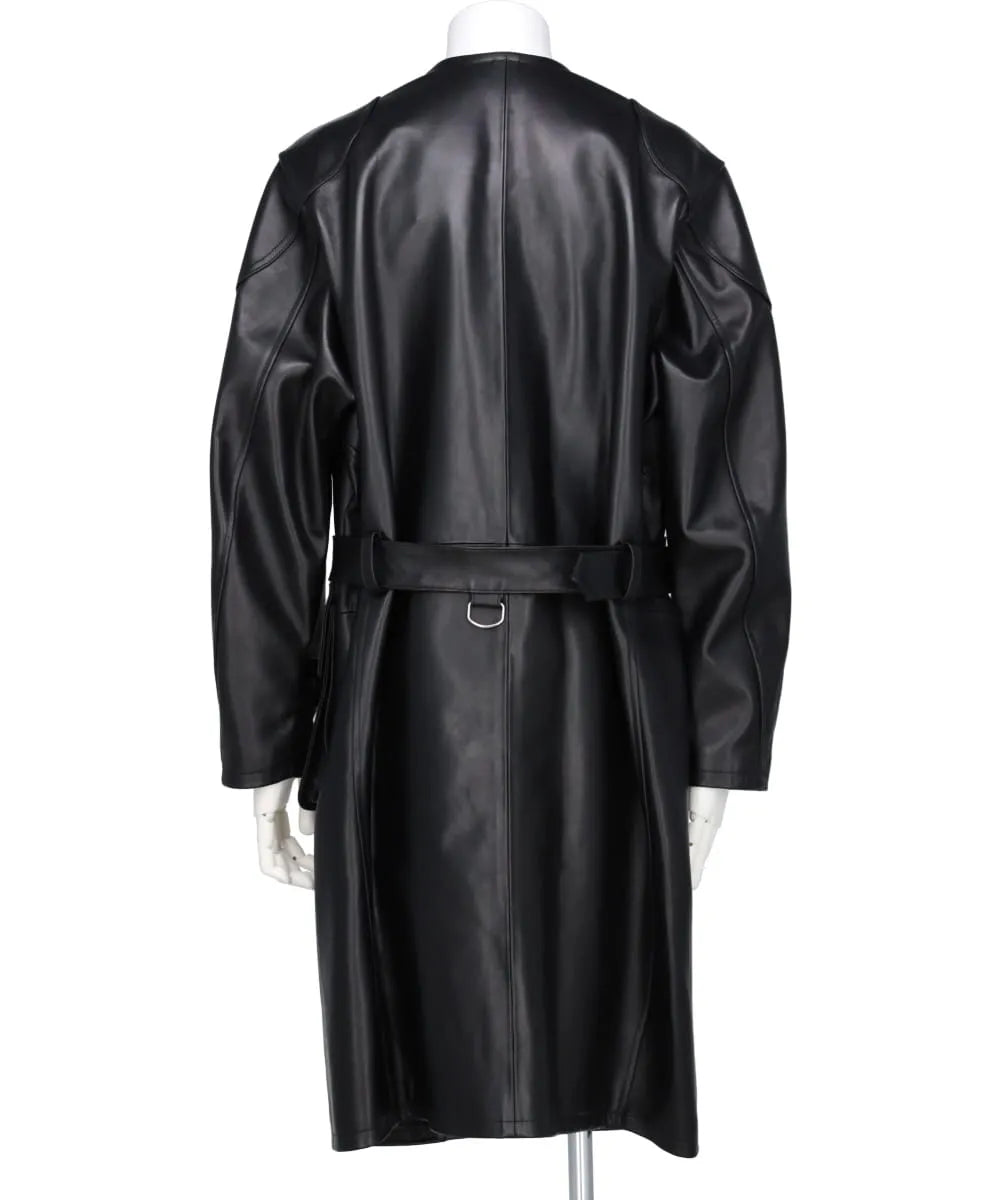 "JEROME" LONG MOTO LEATHER COAT