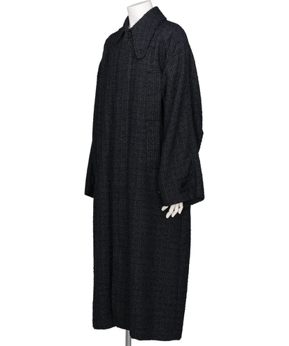 BIG-SLEEVE TUCKED TWEED  COAT