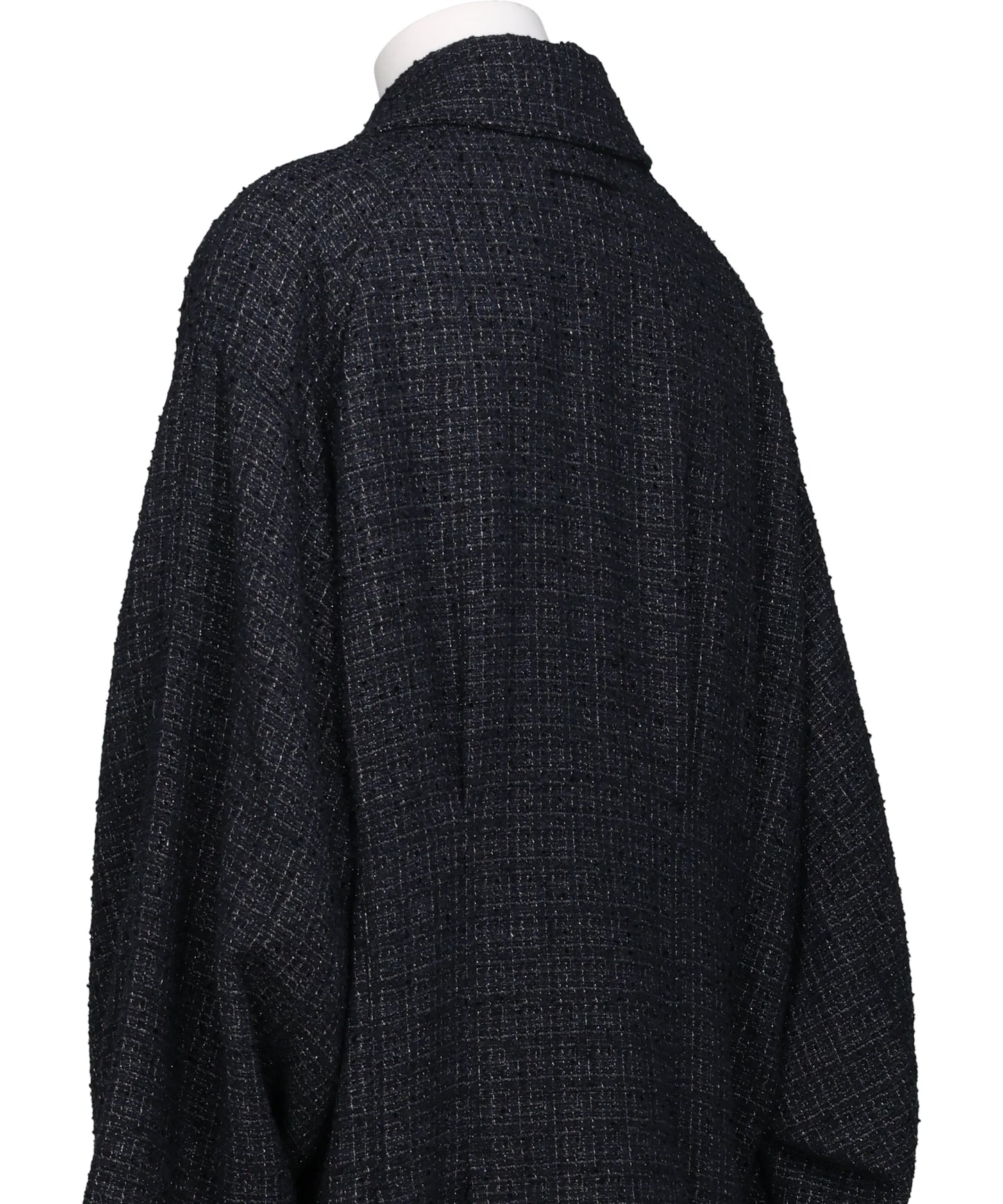 BIG-SLEEVE TUCKED TWEED  COAT