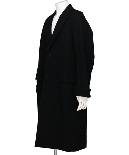 NOTCHED LAPEL OVERCOAT IN MELTON WOOL