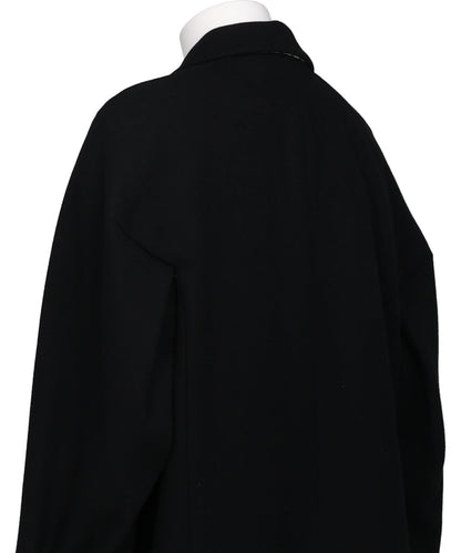 NOTCHED LAPEL OVERCOAT IN MELTON WOOL