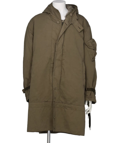 GARMENT DYED HOODIE COAT WITH FUR LINER