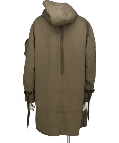GARMENT DYED HOODIE COAT WITH FUR LINER