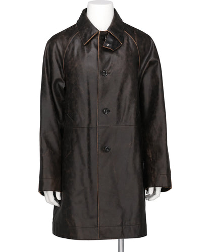 YOKE(ヨーク) 2026AW CRACKED LEATHER CUT-OFF HALF COAT YK26FW01302C