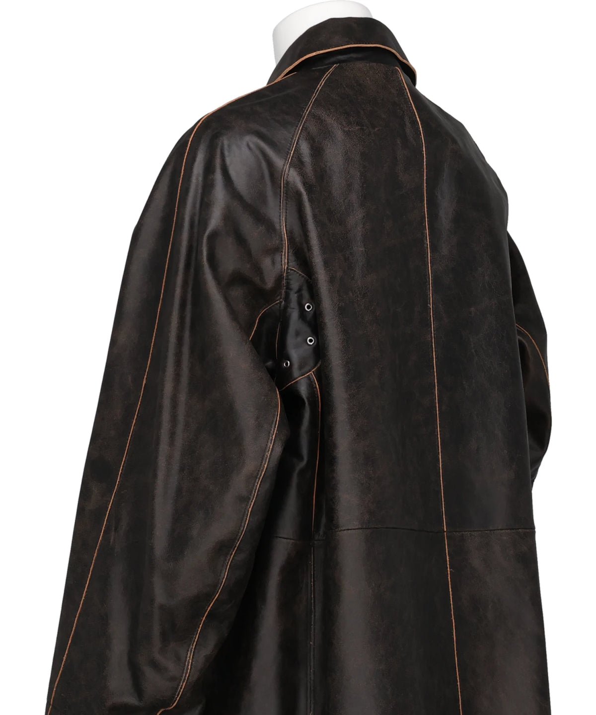 CRACKED LEATHER CUT-OFF HALF COAT