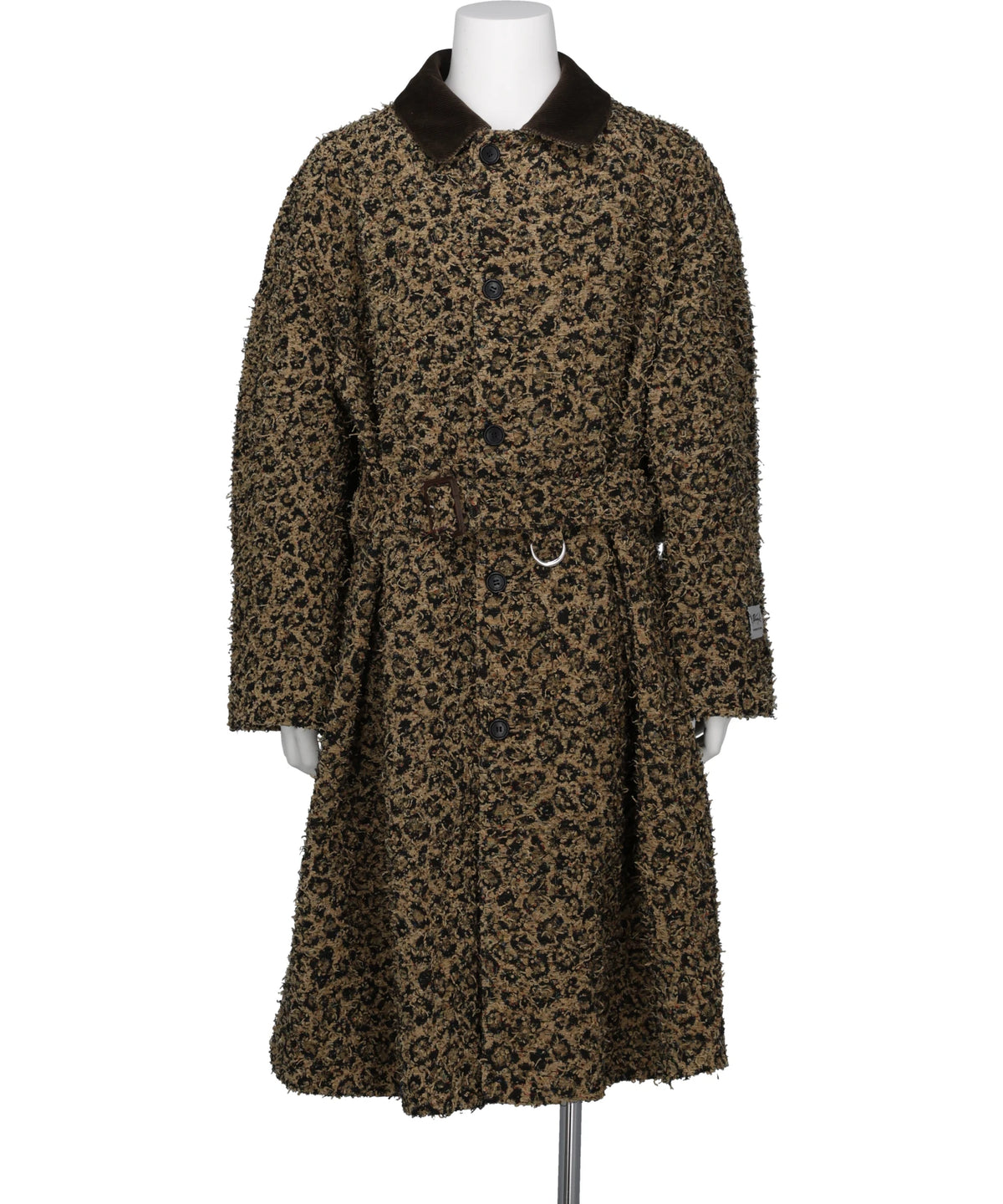 NewRose LEOPARD JACQUARD NEEDLE PUNCH BELT COAT