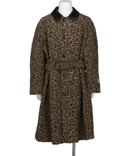 NewRose LEOPARD JACQUARD NEEDLE PUNCH BELT COAT