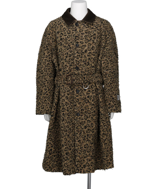 NewRose LEOPARD JACQUARD NEEDLE PUNCH BELT COAT