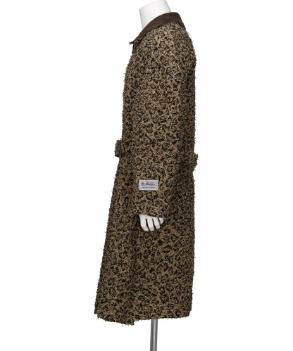 LEOPARD JACQUARD NEEDLE PUNCH BELT COAT