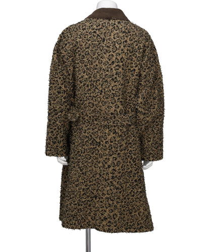 LEOPARD JACQUARD NEEDLE PUNCH BELT COAT