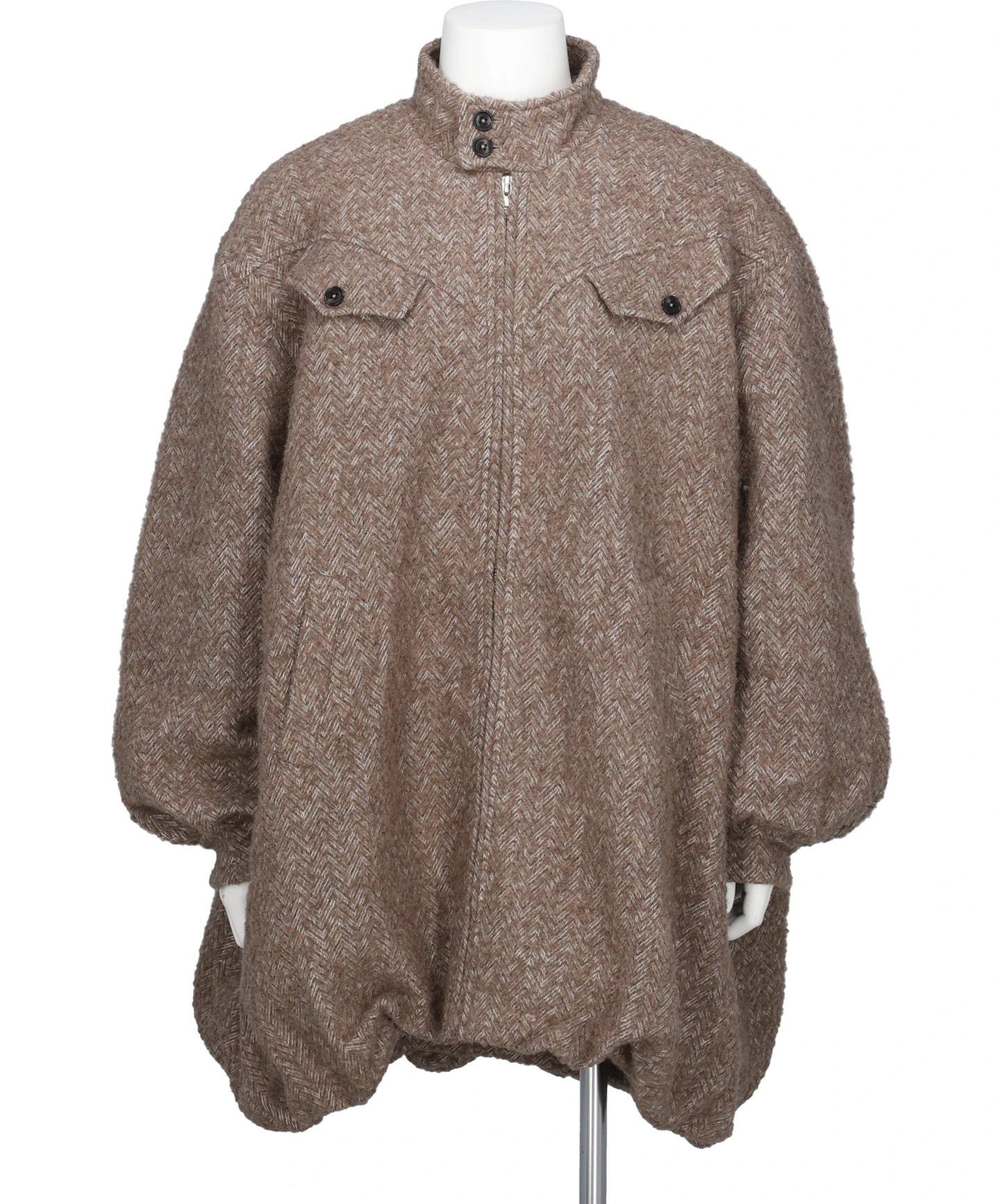 HERRINGBONE BALLOON COAT