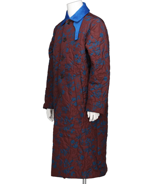 FLOWER PATTERN QUILTED COAT