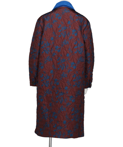 FLOWER PATTERN QUILTED COAT