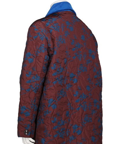 FLOWER PATTERN QUILTED COAT
