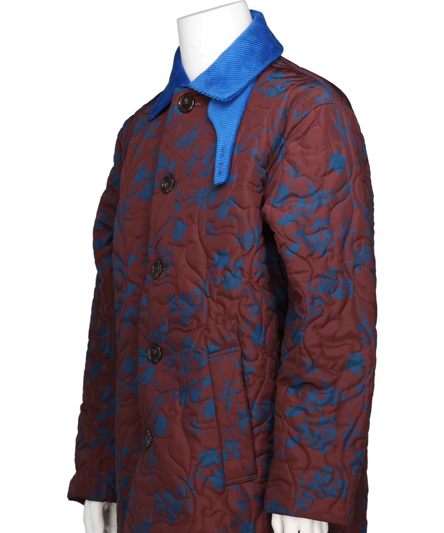 FLOWER PATTERN QUILTED COAT