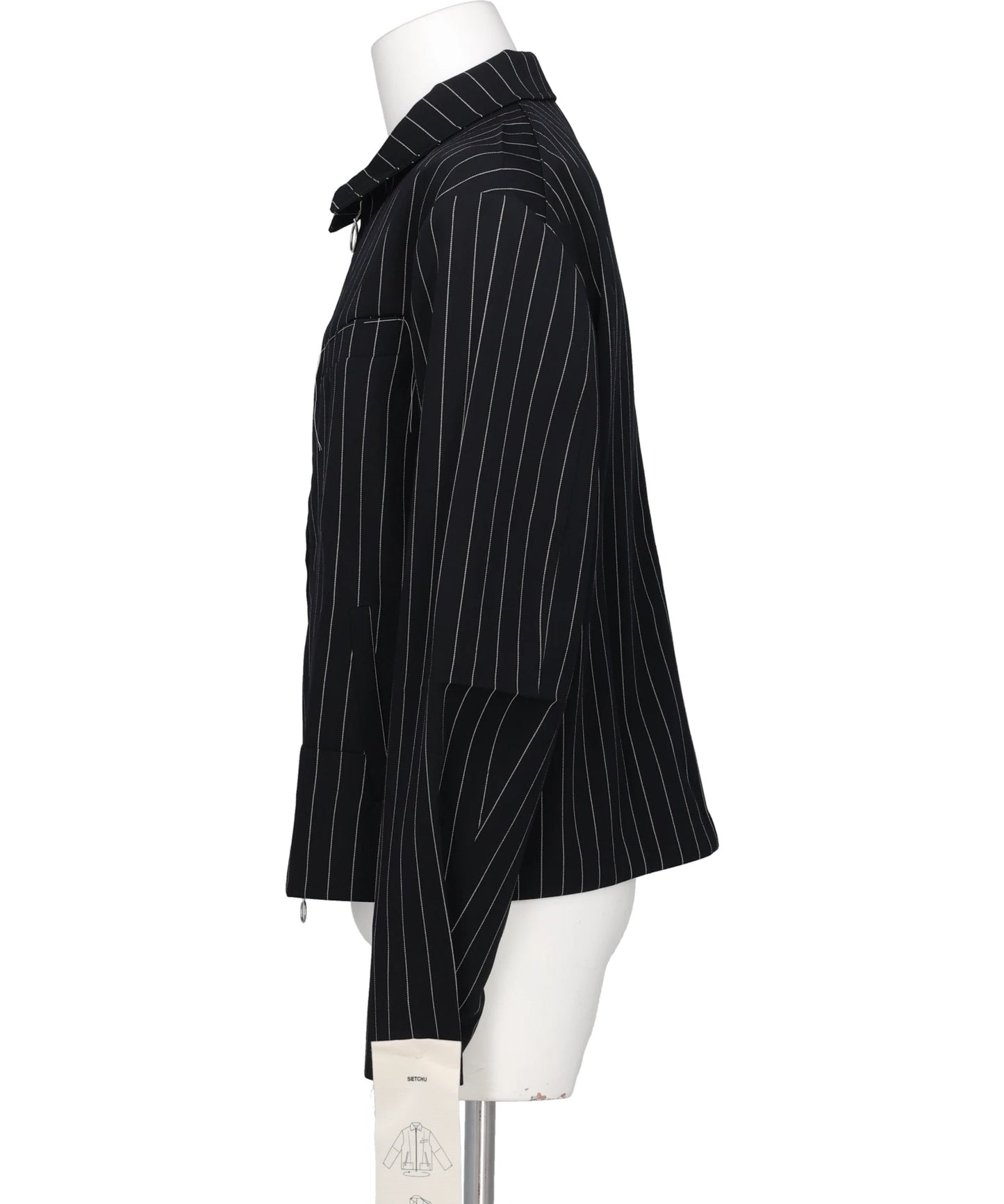 ORIGAMI BLOUSON JACKET PINSTRIPE