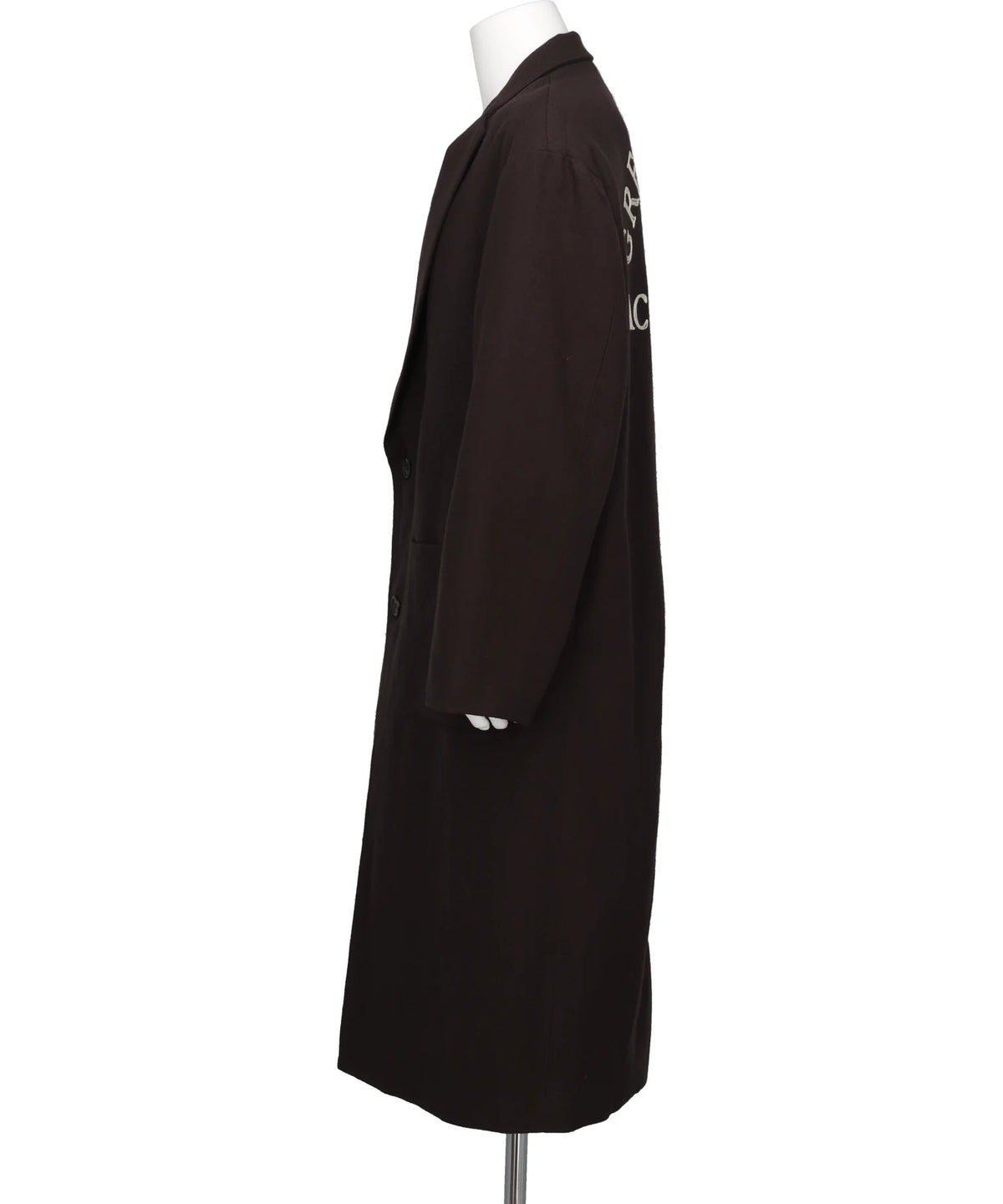 "GREATNESS ACT-COOL"EMBROIDEREDSERGE OVERCOAT