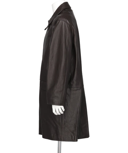 COW LEATHER BALMACAAN COAT