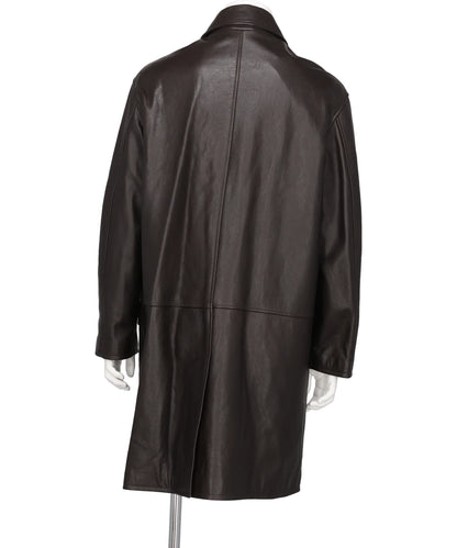 COW LEATHER BALMACAAN COAT