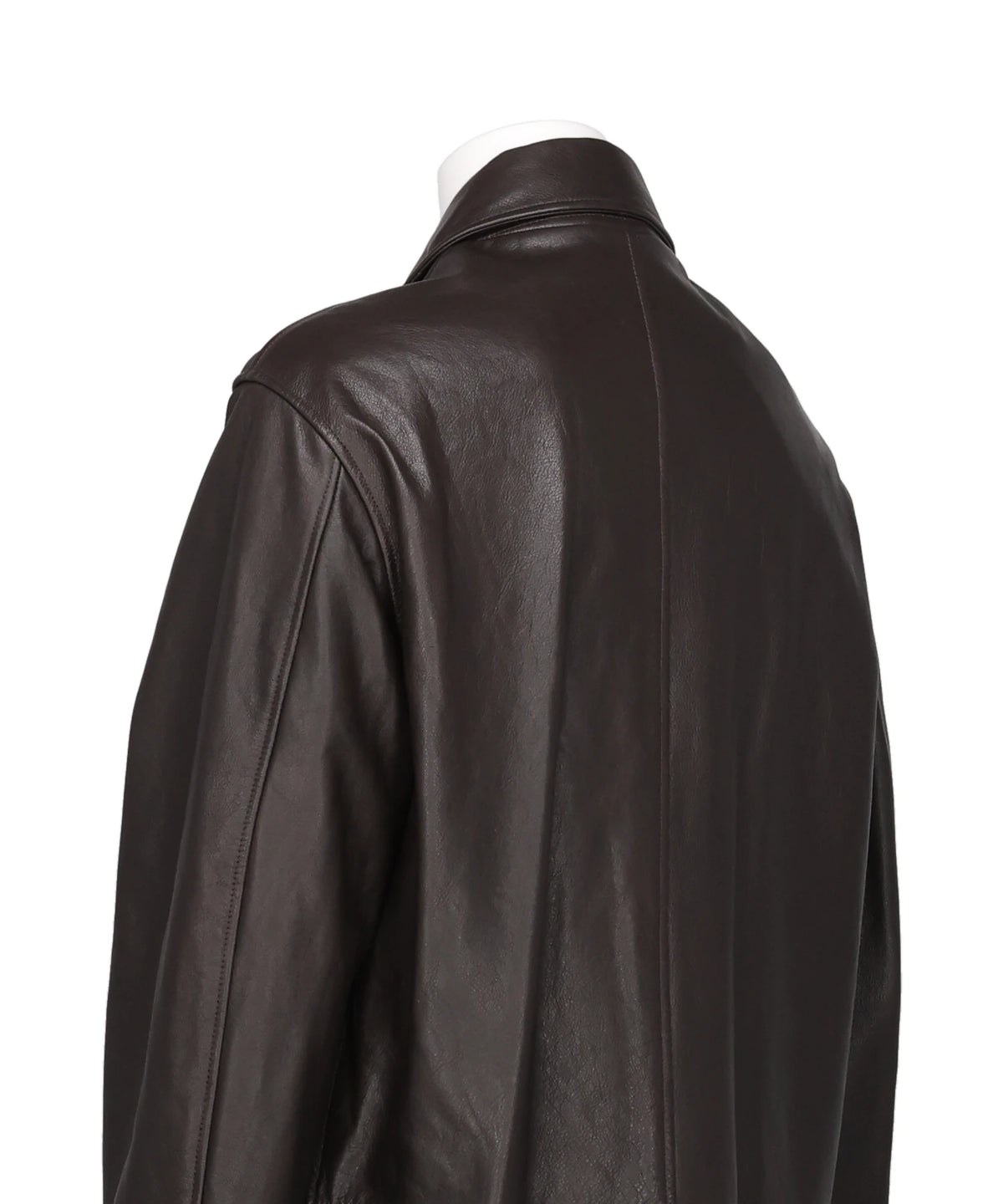 COW LEATHER BALMACAAN COAT