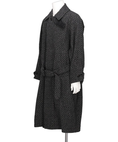 HERRINGBONE WOOL TWEED BALMACAAN OVERCOAT