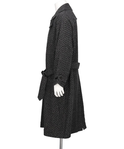 HERRINGBONE WOOL TWEED BALMACAAN OVERCOAT