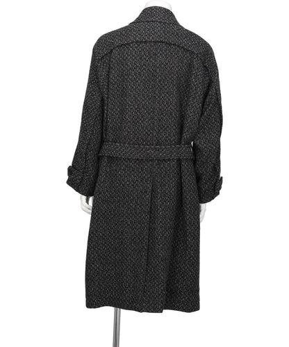 HERRINGBONE WOOL TWEED BALMACAAN OVERCOAT