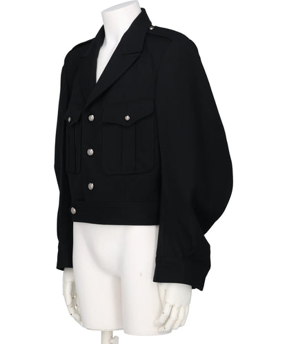 WOOL BARATHEA MASSIVE ROUNDED SLEEVEIKE JACKET