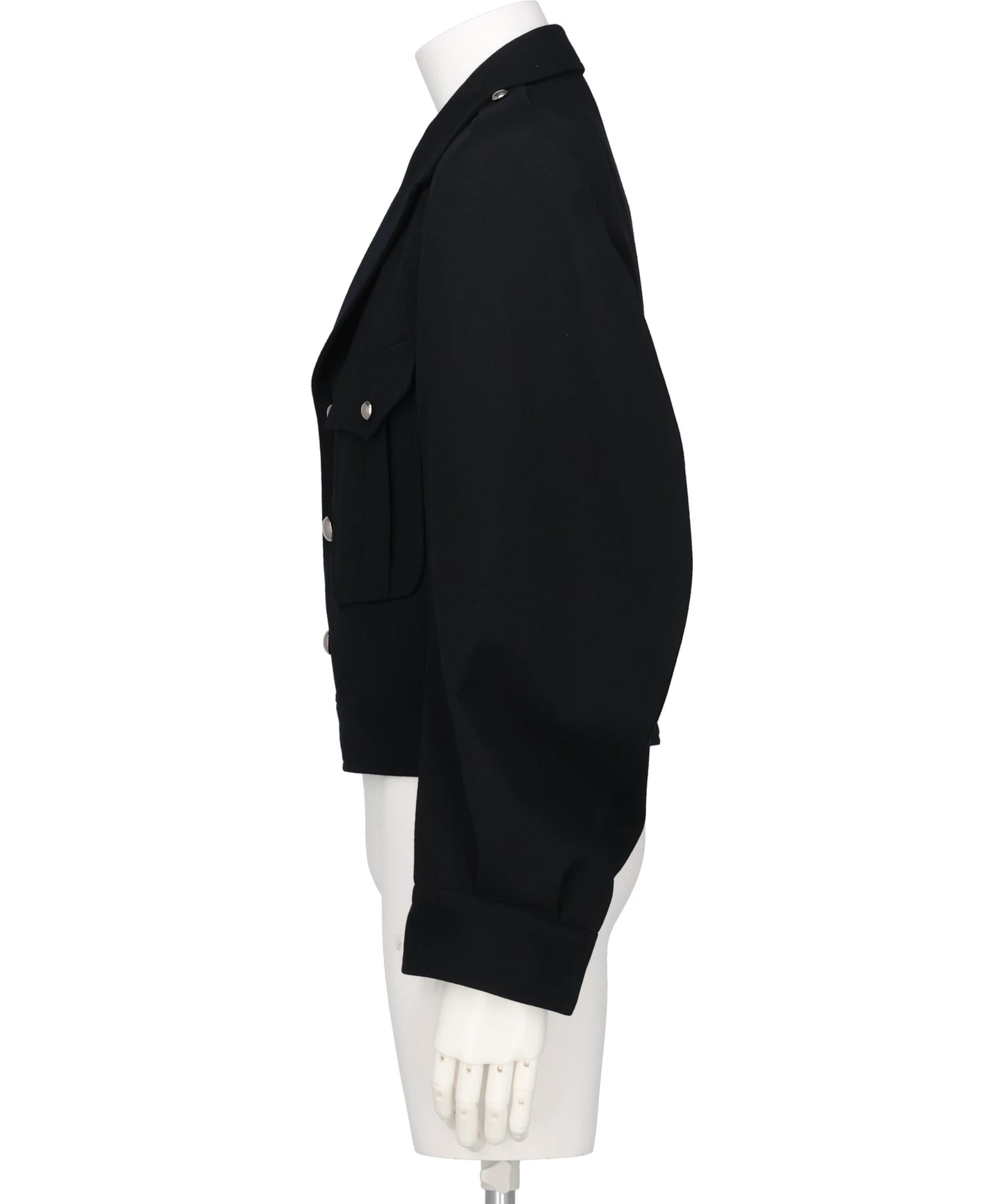 WOOL BARATHEA MASSIVE ROUNDED SLEEVEIKE JACKET