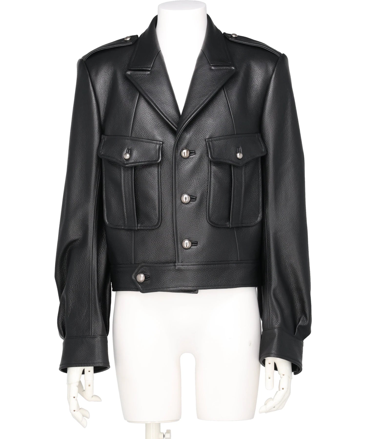 JOHN LAWRENCE SULLIVAN(ジョンローレンスサリバン)GRAIN LEATHER MASSIVE ROUNDED SLEEVEIKE JACKET