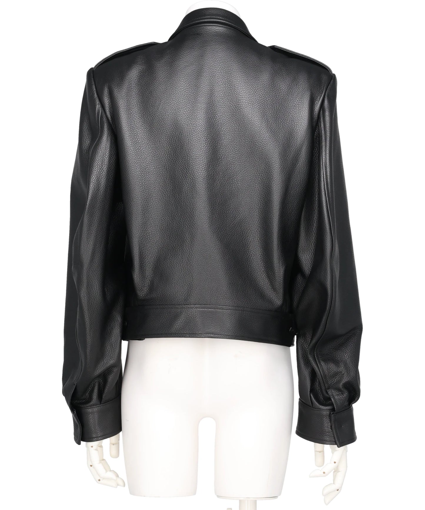 GRAIN LEATHER MASSIVE ROUNDED SLEEVEIKE JACKET
