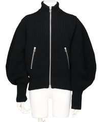 JOHN LAWRENCE SULLIVAN(ジョンローレンスサリバン) RIBED MASSIVE ROUNDED SLEEVEZIP-UP KNIT JACKET