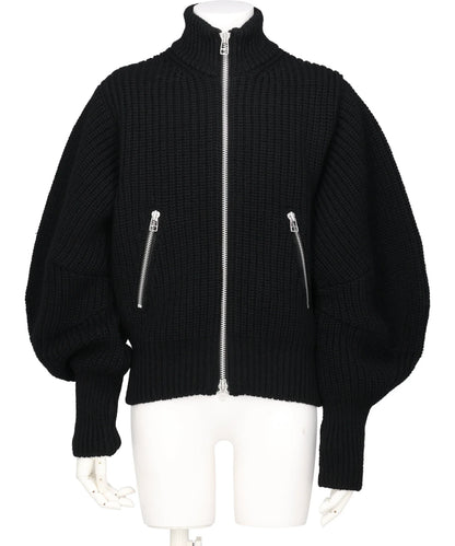 JOHN LAWRENCE SULLIVAN(ジョンローレンスサリバン) RIBED MASSIVE ROUNDED SLEEVEZIP-UP KNIT JACKET