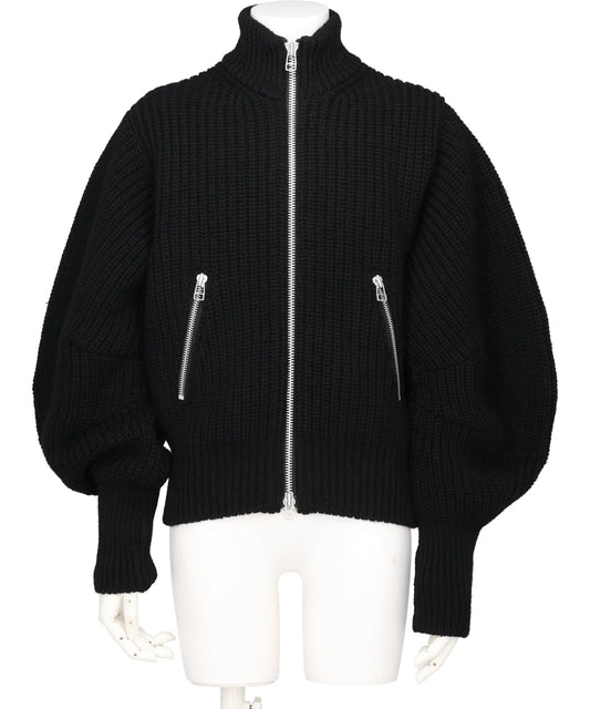 JOHN LAWRENCE SULLIVAN(ジョンローレンスサリバン) RIBED MASSIVE ROUNDED SLEEVEZIP-UP KNIT JACKET