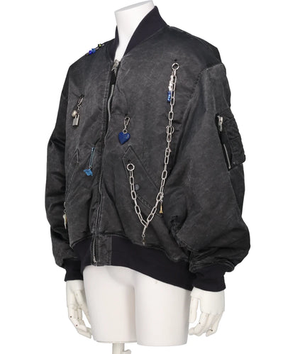 ジャケット・アウター KEY CHAIN DECORATED BOMBER JACKET / GRY doublet Key Chain Decorated Bomber Jacket （Grey） - Osaka