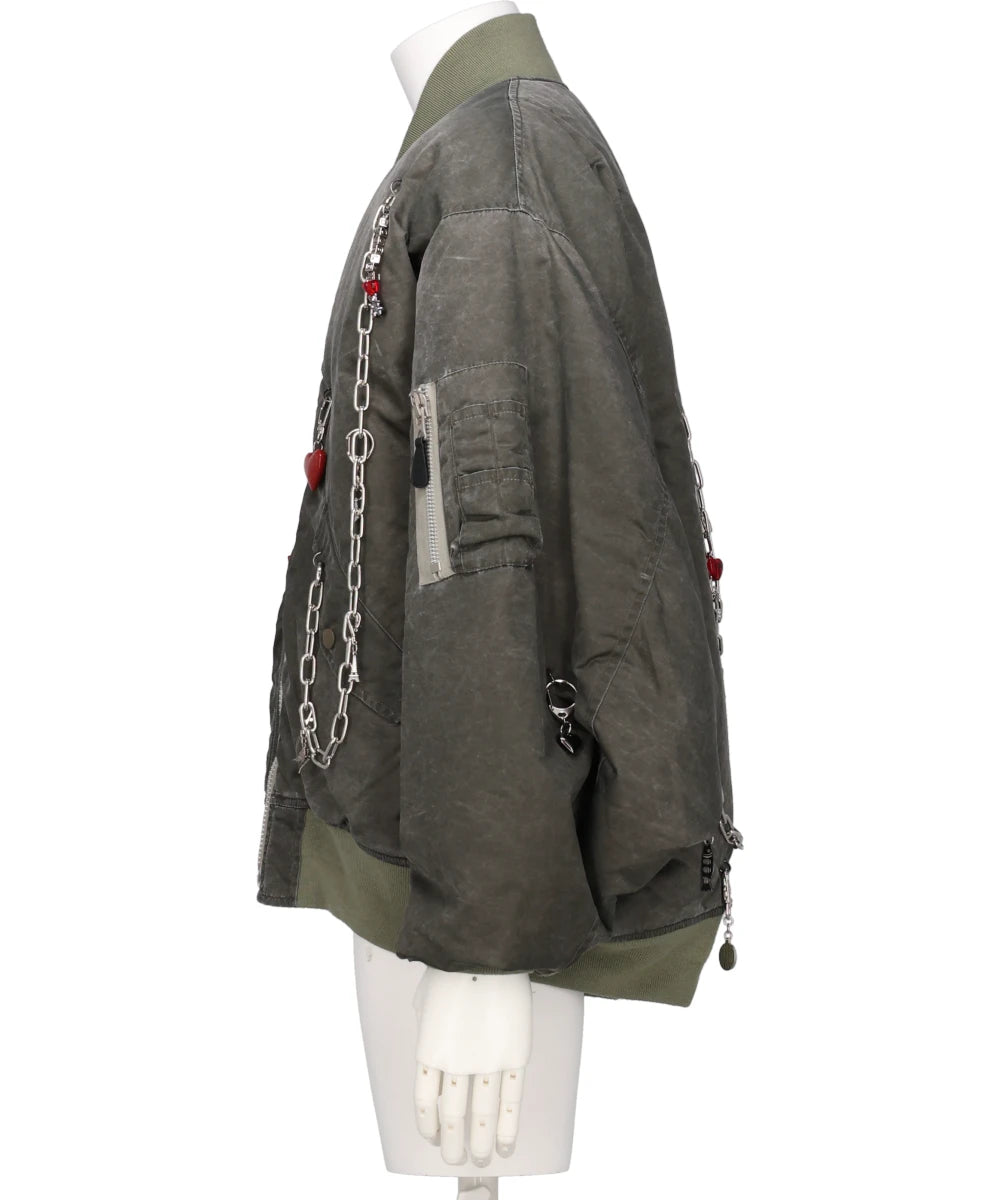 KEY CHAIN DECORATED BOMBER JACKET