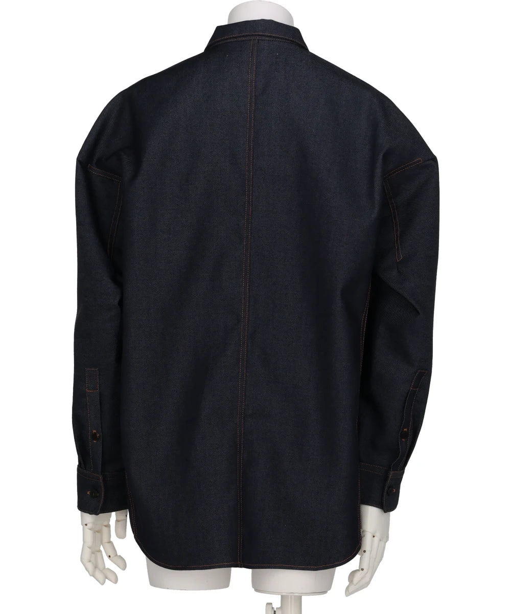 SHIRT JACKET IN WOOL DENIM
