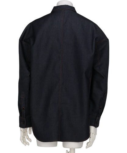 SHIRT JACKET IN WOOL DENIM