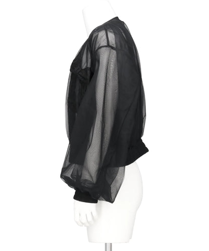 RIBBON DETAIL TULLE BOMBER JACKET