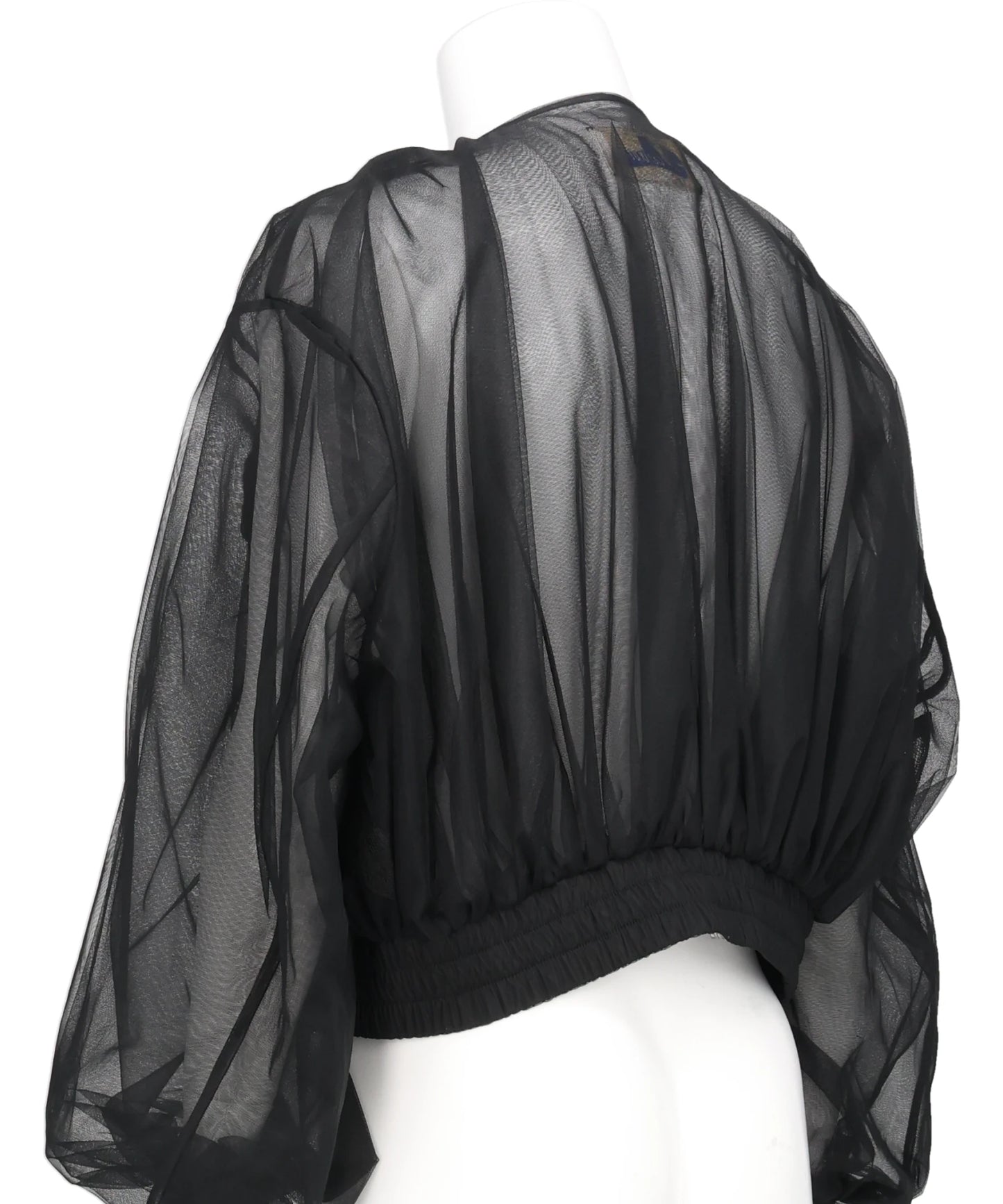 RIBBON DETAIL TULLE BOMBER JACKET