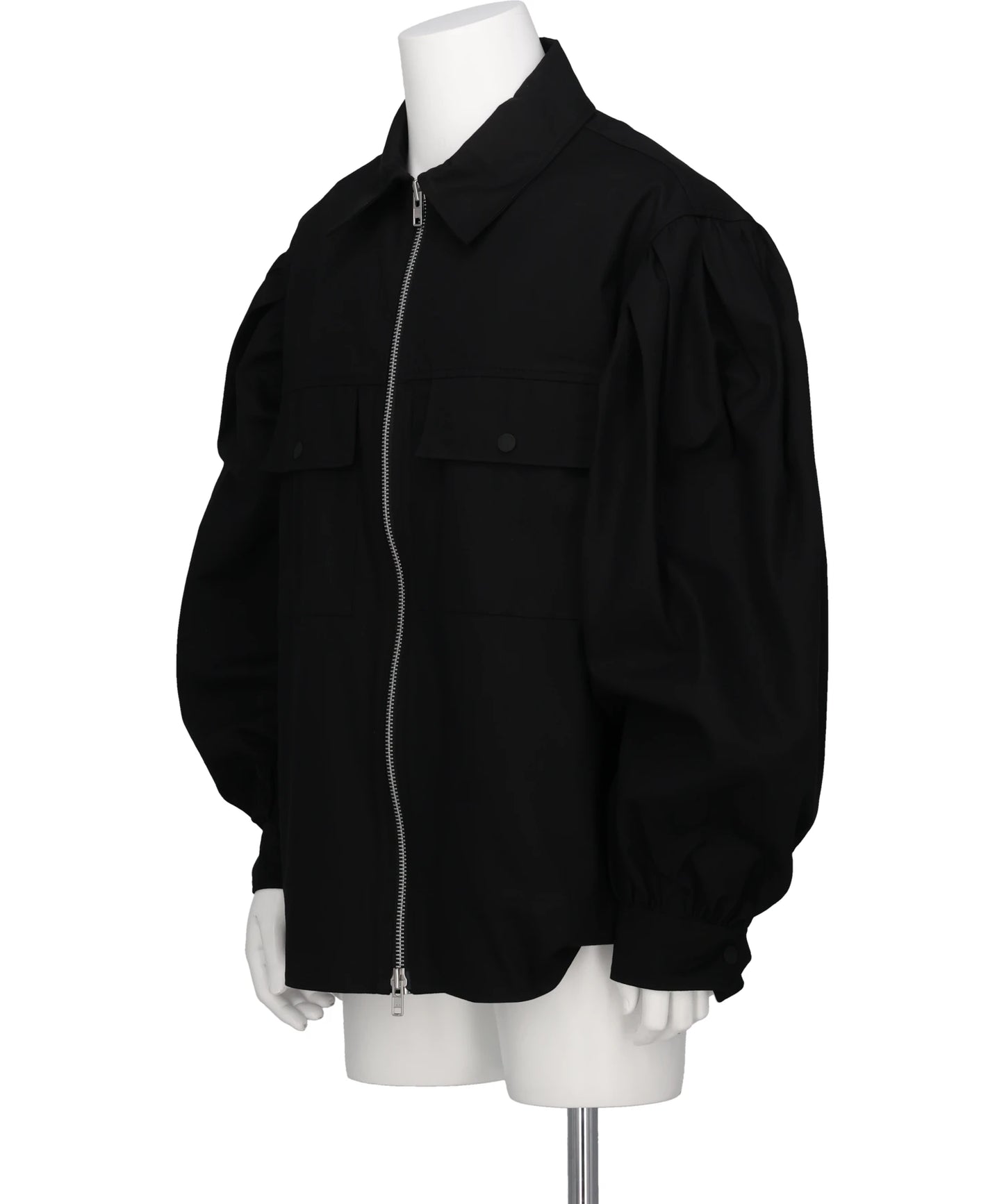 PUFF SLEEVE UTILITY PEN POCKET JACKET W/ DAISY