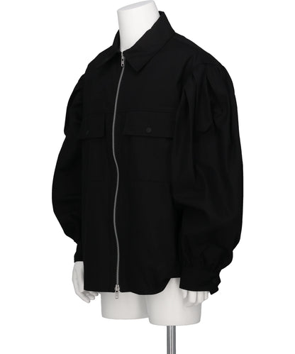 PUFF SLEEVE UTILITY PEN POCKET JACKET W/ DAISY