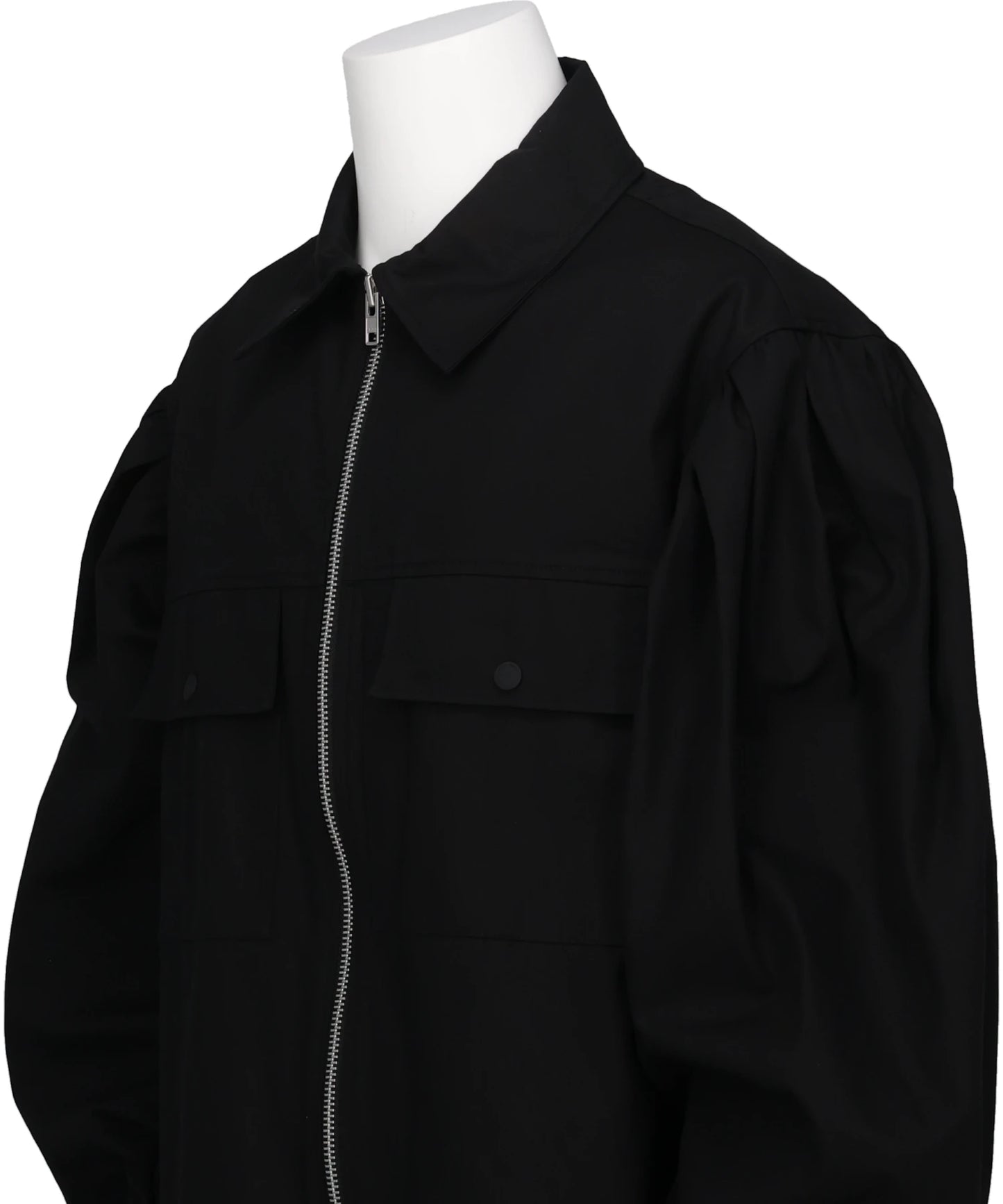 PUFF SLEEVE UTILITY PEN POCKET JACKET W/ DAISY