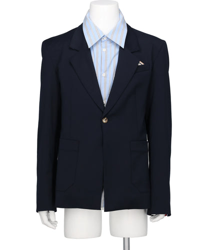 5 MINUTES EARLY JACKET- NAVY+BLUE STRIPE BLU